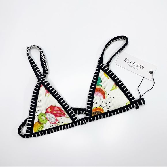 ELLEJAY Mara Bikini Top Triangle Tropical Fruit XS - Picture 7 of 7